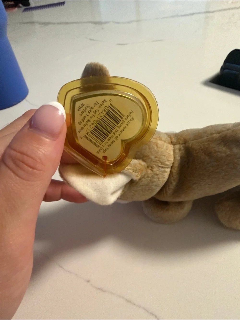 Plush Bunny Small Pet Toy - Cream and Light Brown